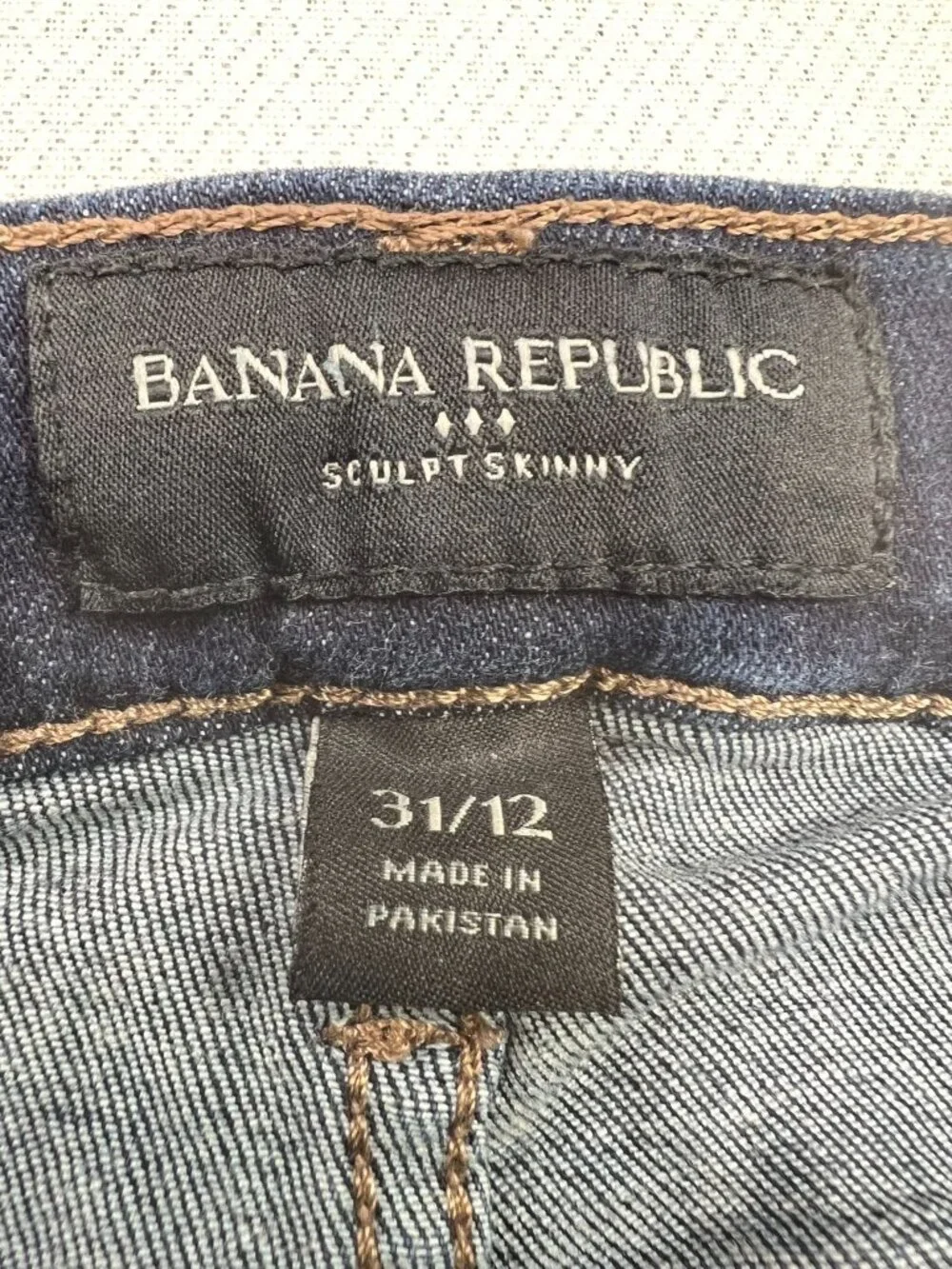 Banana Republic Womens Sculpt Skinny Jeans Stretch Denim Sz 31/12 Blue Dark Wash